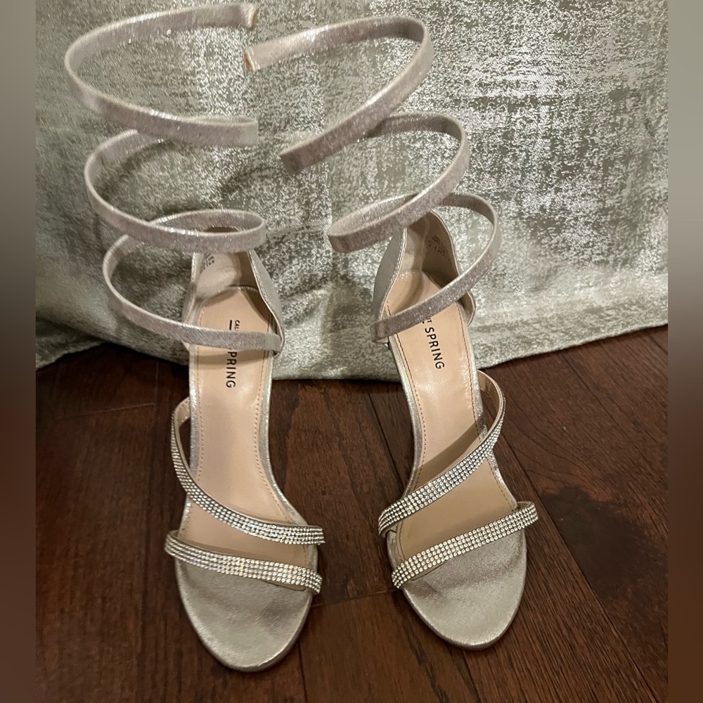 CALL IT SPRING Silver Rhinestone stiletto jewels Sandals